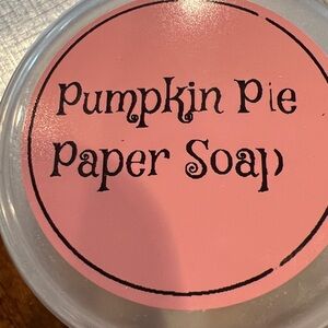 Pumpkin pie Paper Soap Hand Crafted in Clear Container